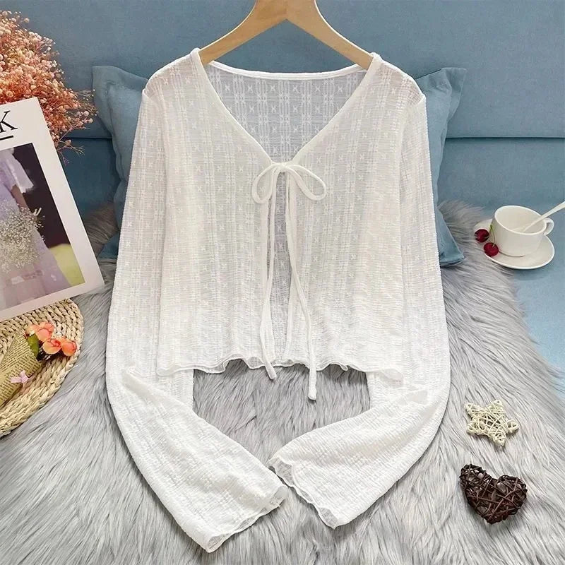 Women's Knitted Summer Top Thin Short Sleeve
