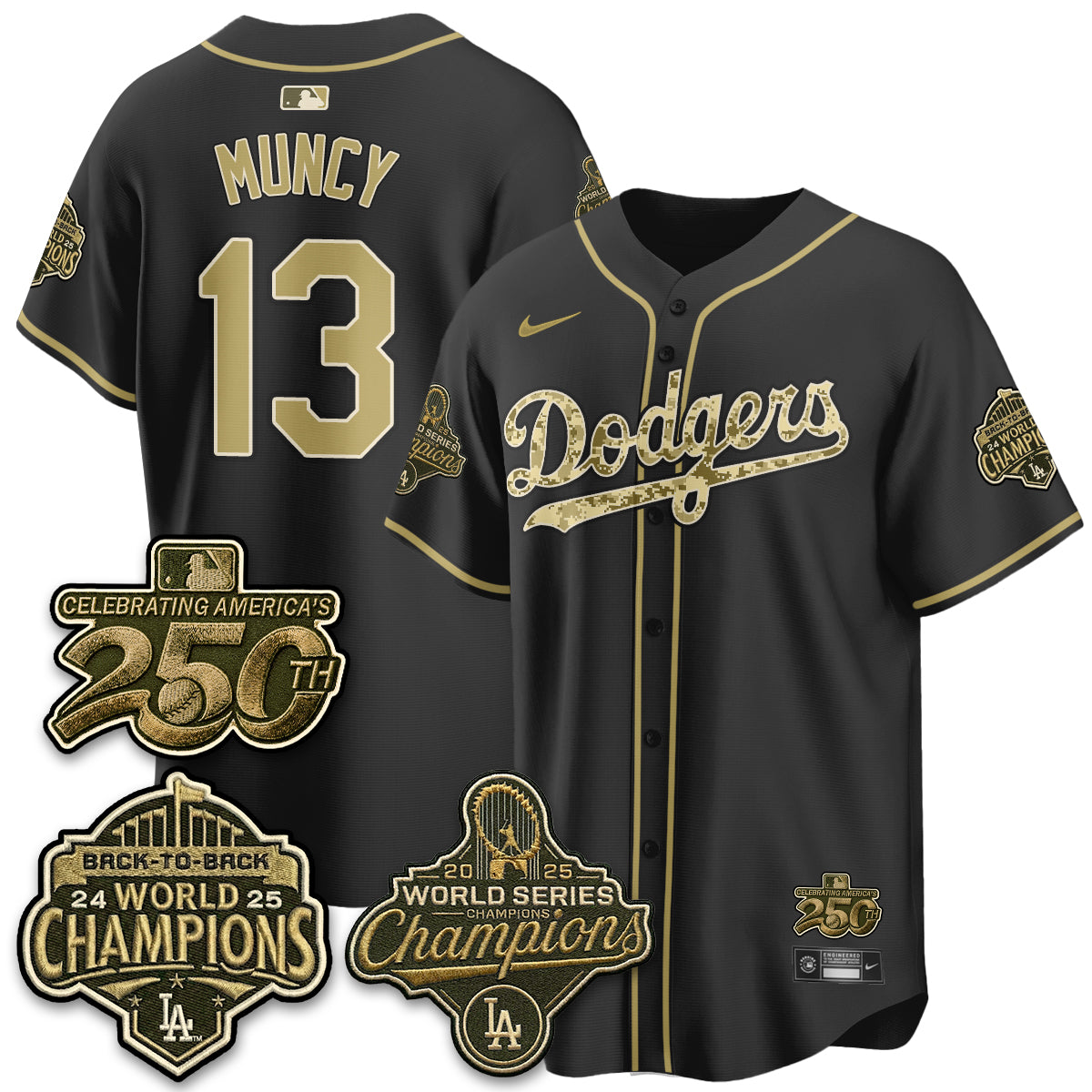 Los Angeles Dodgers Military Appreciation Game Day Jersey -All Stitched