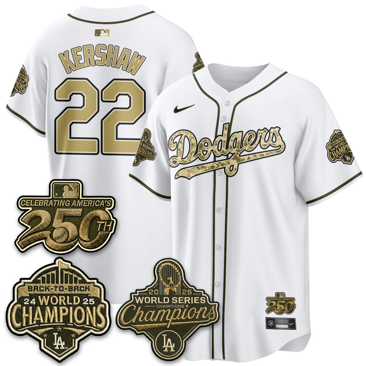 Los Angeles Dodgers Military Appreciation Game Day Jersey -All Stitched