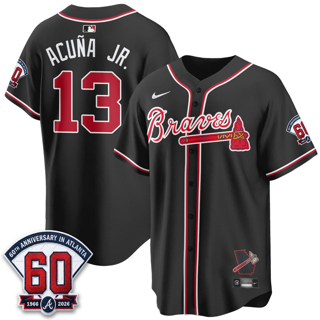 Atlanta Braves 2026 Black Out Style Vapor Limited Jersey - All Stitched