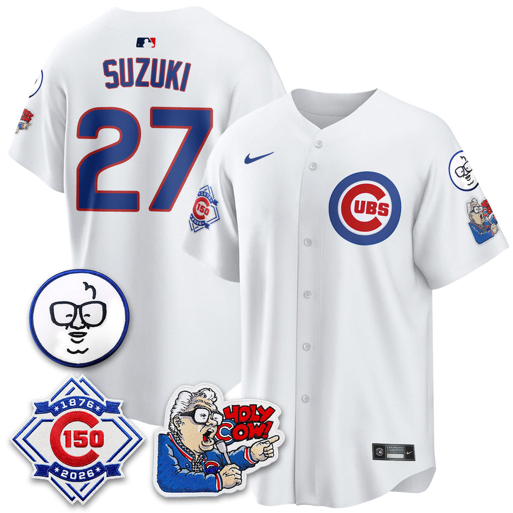 Chicago Cubs 150th Anniversary Harry Caray Holy Cow Vapor Premier Limited Jersey - All Stitched V2