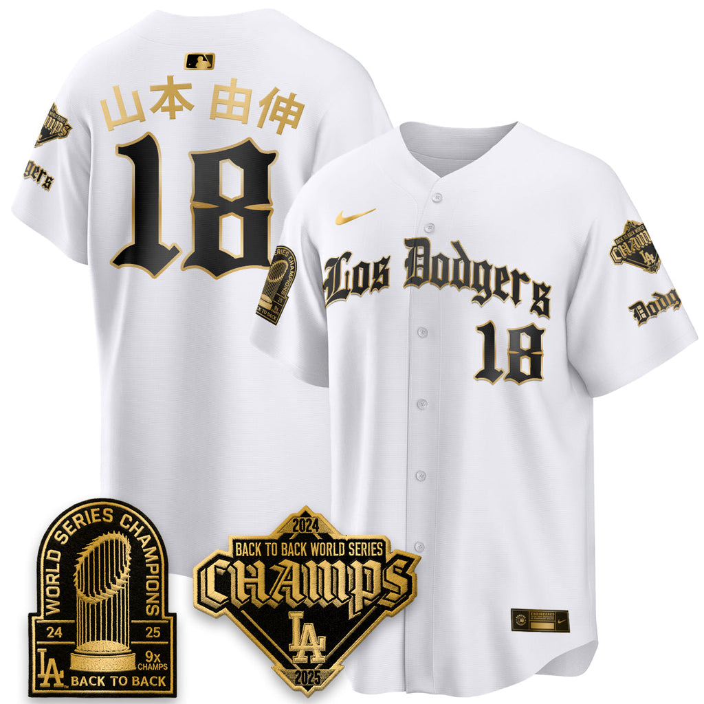 Los Angeles Dodgers World Series Champions B2B Patch Vapor Premier Limited Gothic Edition Jersey - All Stitched