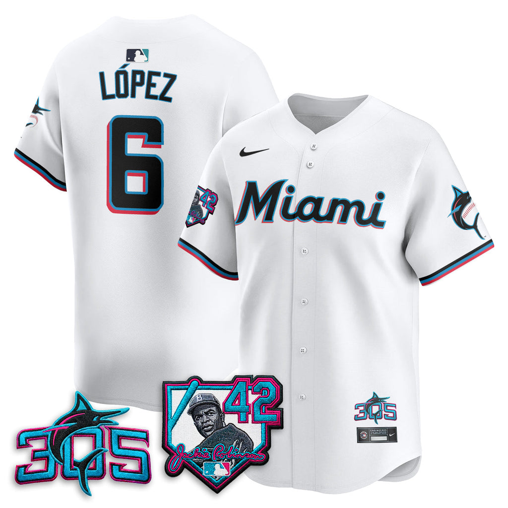 Miami Marlins 2026 Jackie Robinson New Era Vapor Limited Jersey - All Stitched