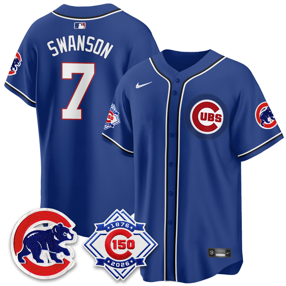 Chicago Cubs 150th Anniversary Black Out Style Vapor Premier Limited Jersey - All Stitched