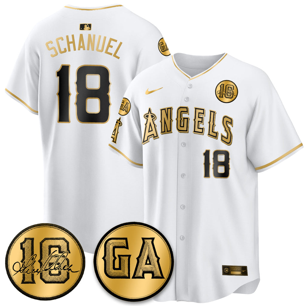 Los Angeles Angels Garret Anderson Tribute Patch Vapor Jersey - All Stitched V2