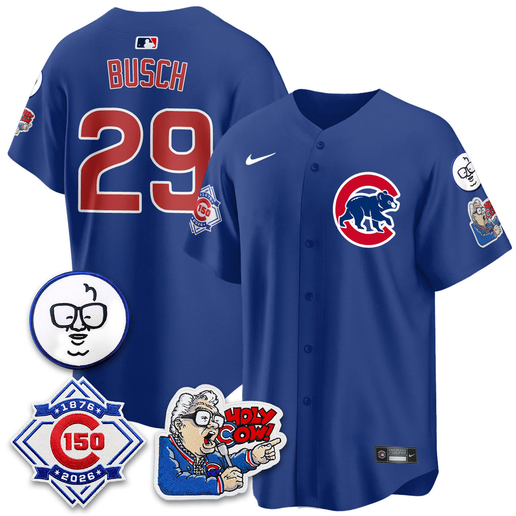 Chicago Cubs 150th Anniversary Harry Caray Holy Cow Vapor Premier Limited Jersey - All Stitched V2