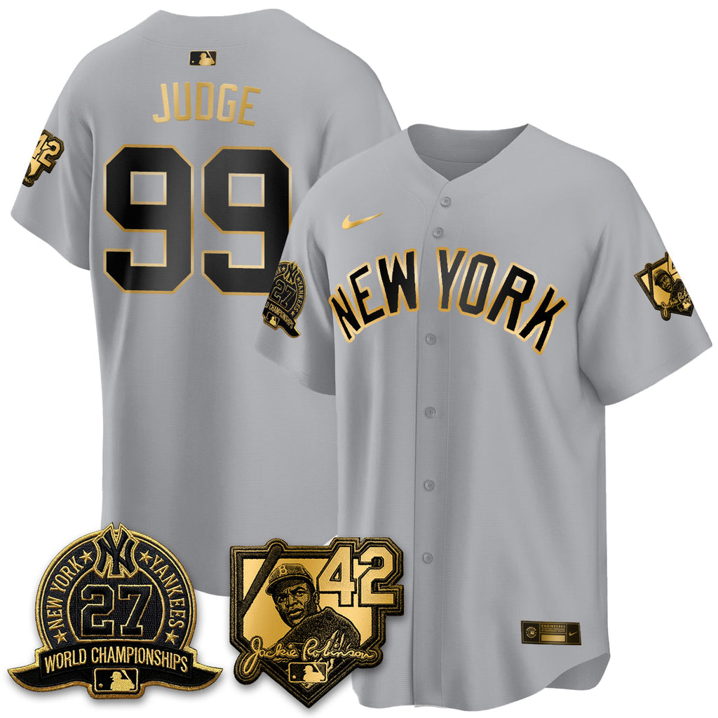 New York Yankees 2026 Jackie Robinson Day Vapor Limited Gold Edition Jersey - All Stitched