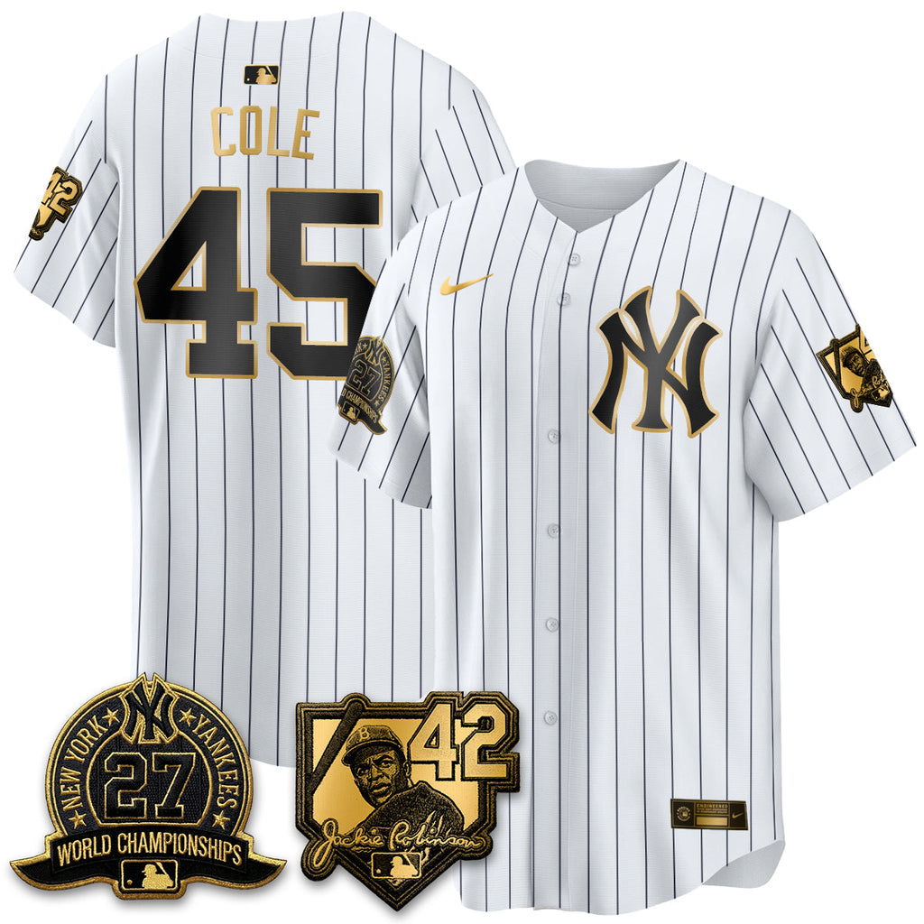 New York Yankees 2026 Jackie Robinson Day Vapor Limited Gold Edition Men Jersey - All Stitched