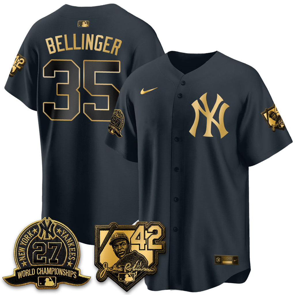 New York Yankees 2026 Jackie Robinson Day Vapor Limited Gold Edition Jersey - All Stitched
