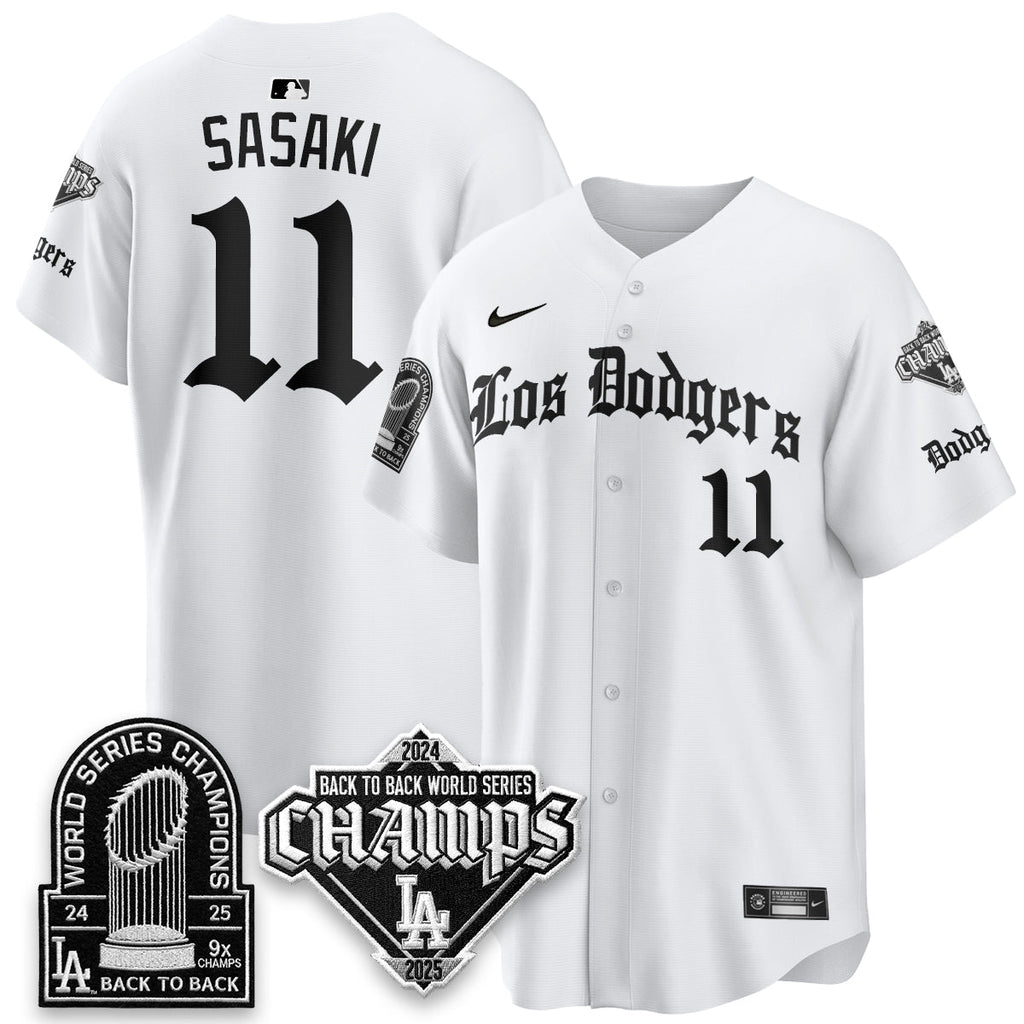 Los Angeles Dodgers World Series Champions B2B Patch Vapor Premier Limited Gothic Edition Jersey - All Stitched