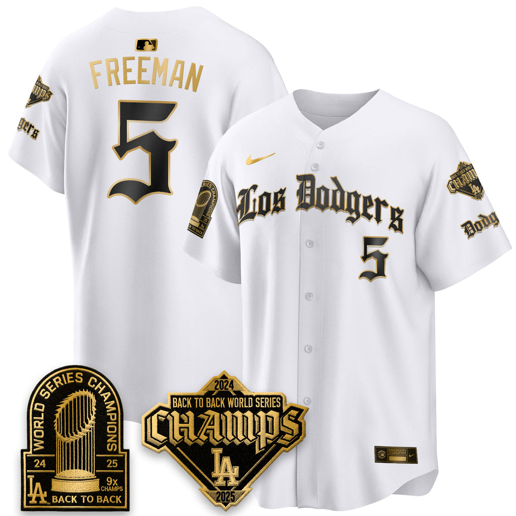 Los Angeles Dodgers World Series Champions B2B Patch Vapor Premier Limited Gothic Edition Jersey - All Stitched