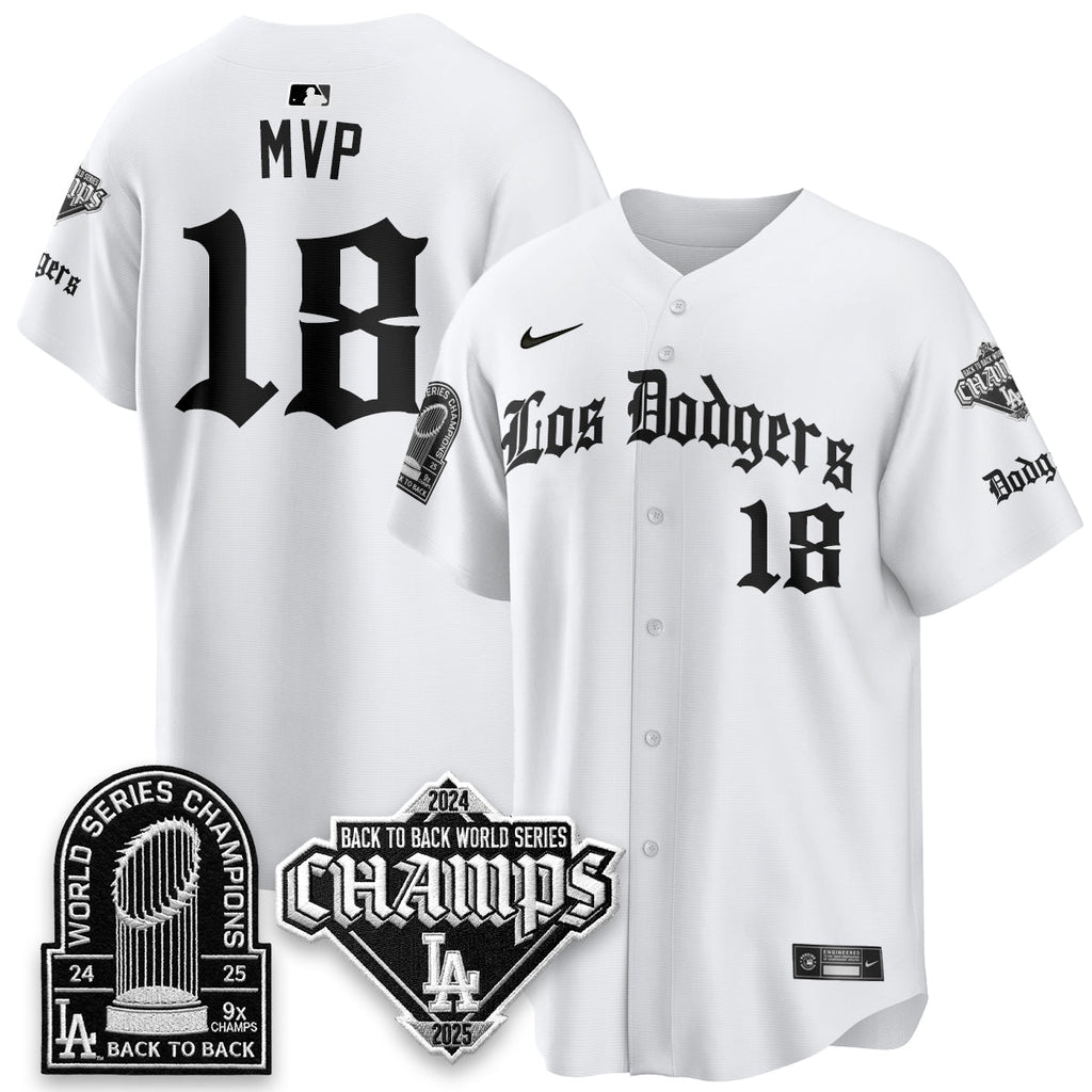 Los Angeles Dodgers World Series Champions B2B Patch Vapor Premier Limited Gothic Edition Jersey - All Stitched