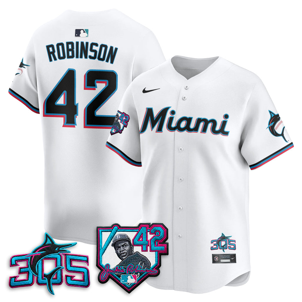 Miami Marlins 2026 Jackie Robinson New Era Vapor Limited Jersey - All Stitched