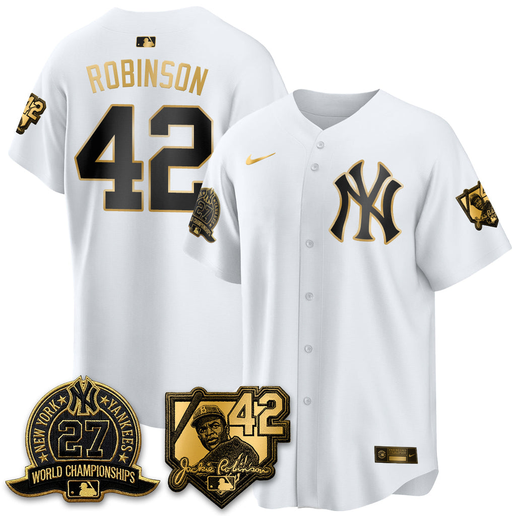 New York Yankees 2026 Jackie Robinson Day Vapor Limited Gold Edition Jersey - All Stitched