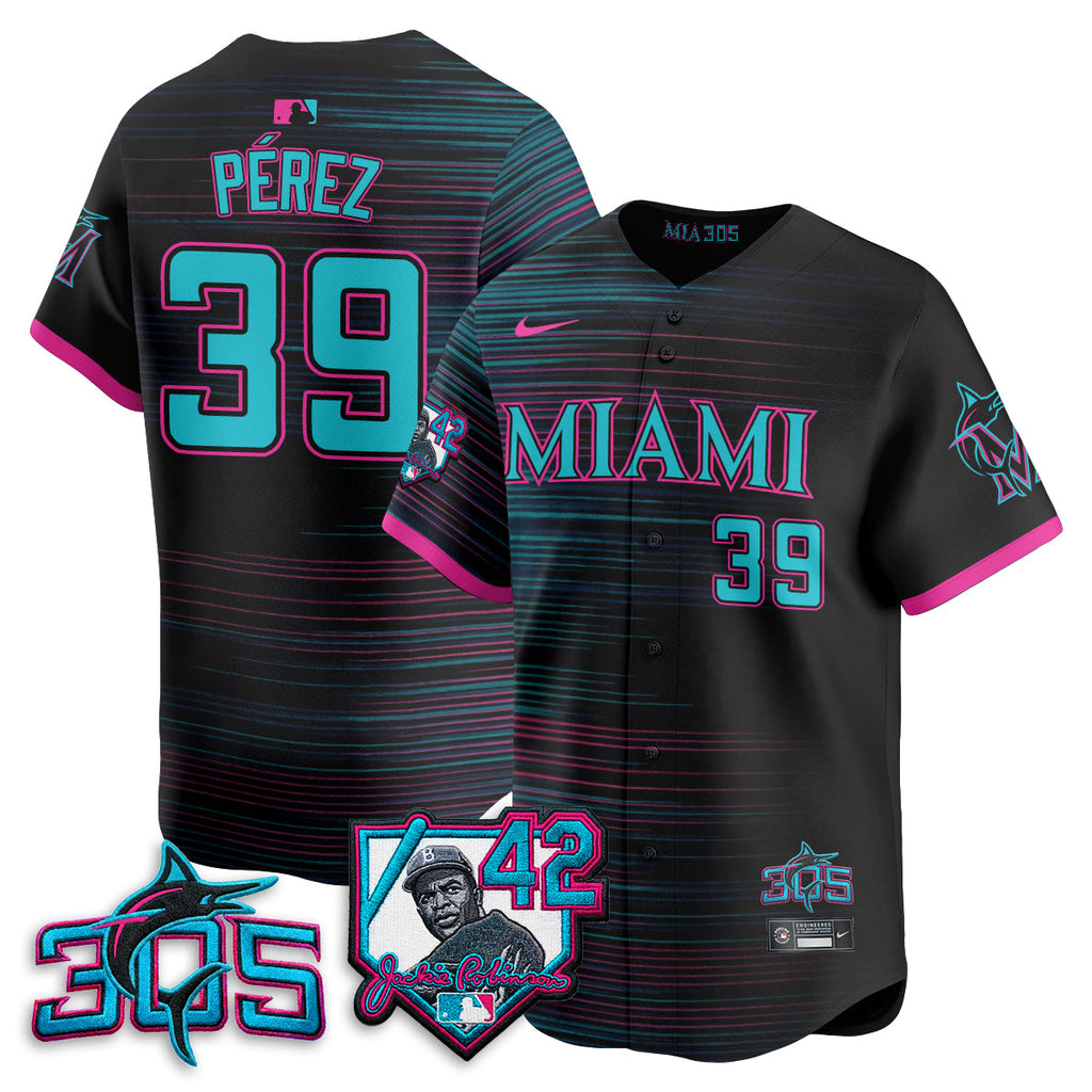Miami Marlins 2026 Jackie Robinson New Era Vapor Limited Jersey - All Stitched