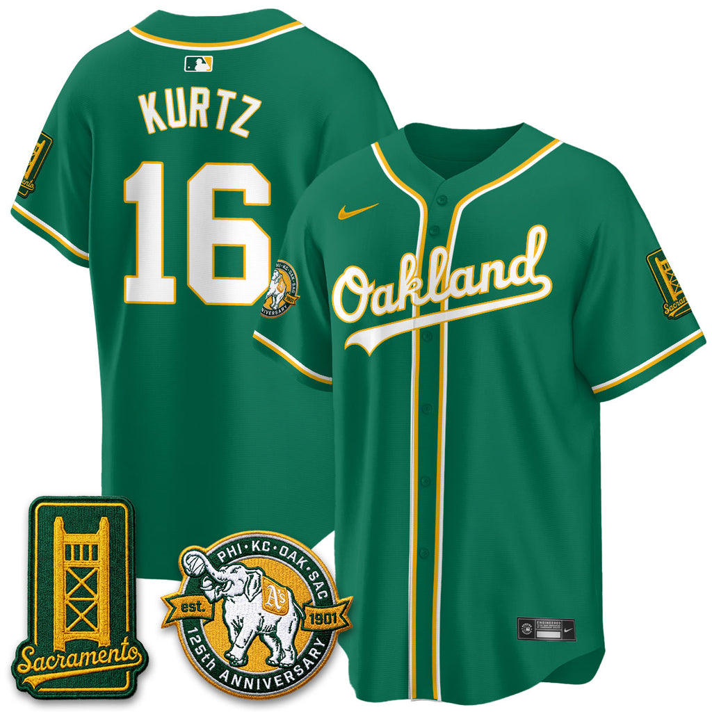 Oakland Athletics 2026 Black Out Style - Celebrating 125 Years -  Limited Vapor Jersey - All Stitched
