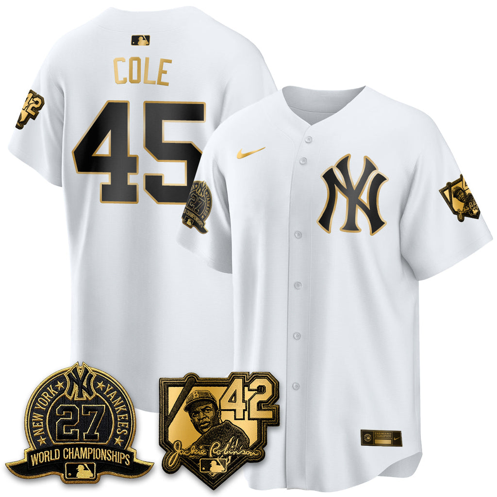 New York Yankees 2026 Jackie Robinson Day Vapor Limited Gold Edition Jersey - All Stitched
