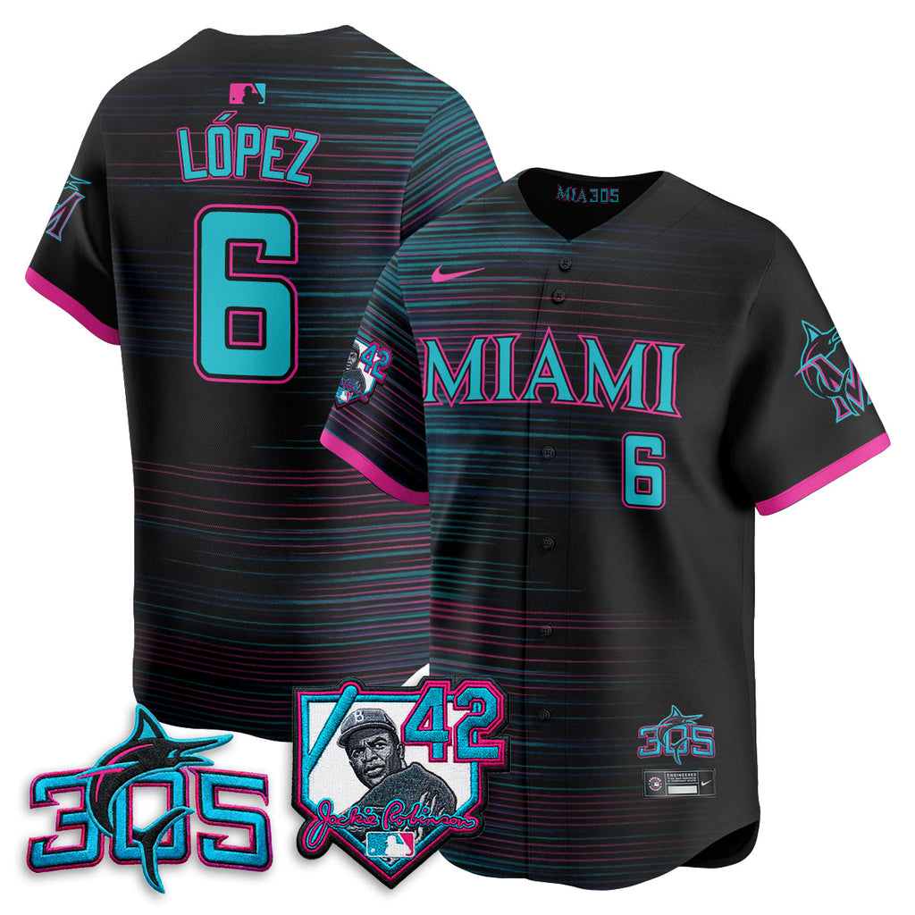 Miami Marlins 2026 Jackie Robinson New Era Vapor Limited Jersey - All Stitched
