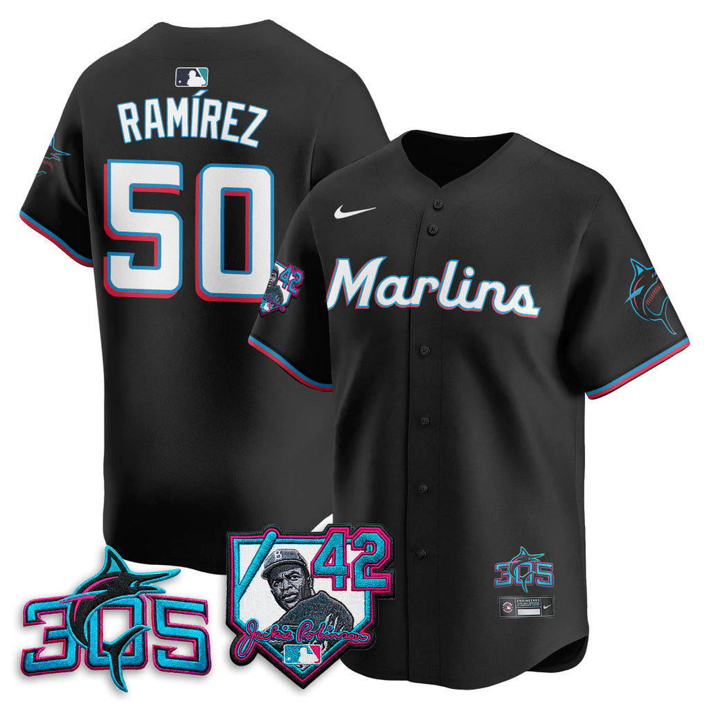 Miami Marlins 2026 Jackie Robinson New Era Vapor Limited Jersey - All Stitched