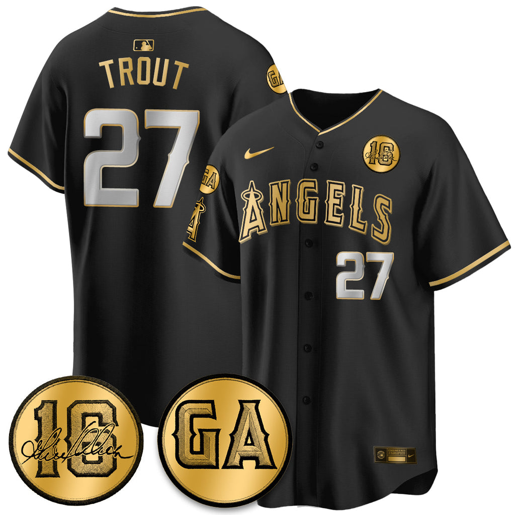 Los Angeles Angels Garret Anderson Tribute Patch Vapor Jersey - All Stitched V2