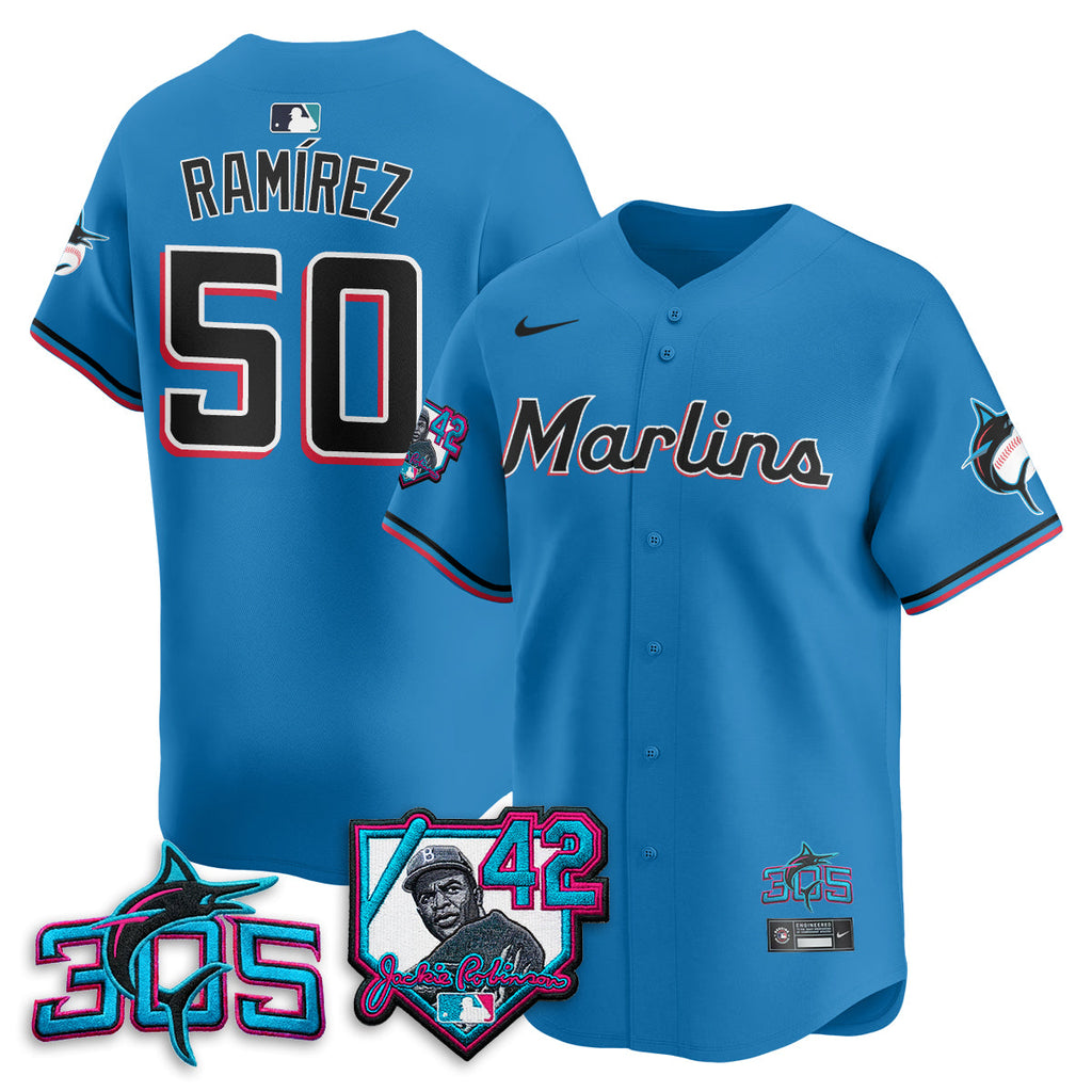 Miami Marlins 2026 Jackie Robinson New Era Vapor Limited Jersey - All Stitched
