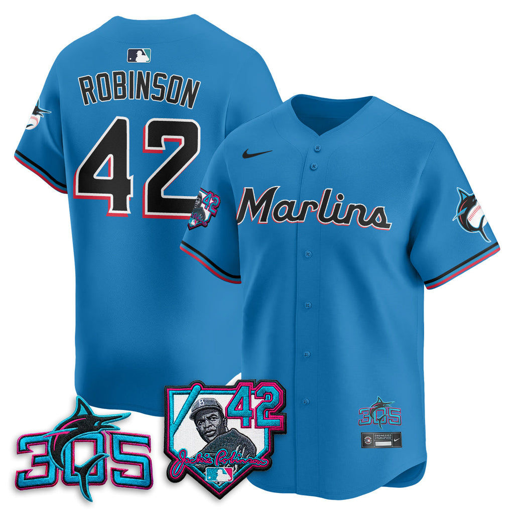 Miami Marlins 2026 Jackie Robinson New Era Vapor Limited Jersey - All Stitched