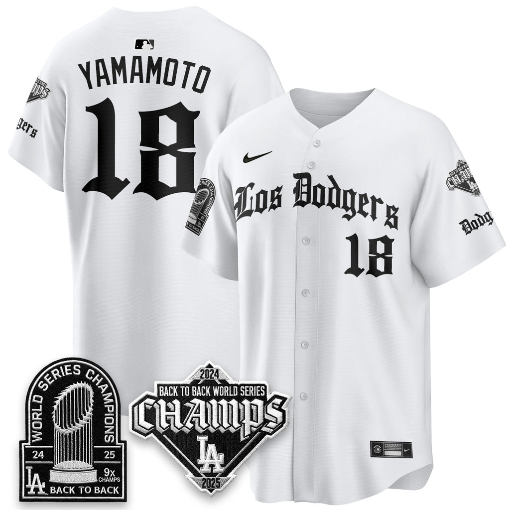 Los Angeles Dodgers World Series Champions B2B Patch Vapor Premier Limited Gothic Edition Jersey - All Stitched