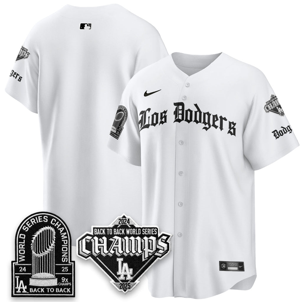 Los Angeles Dodgers World Series Champions B2B Patch Vapor Premier Limited Gothic Edition Jersey - All Stitched