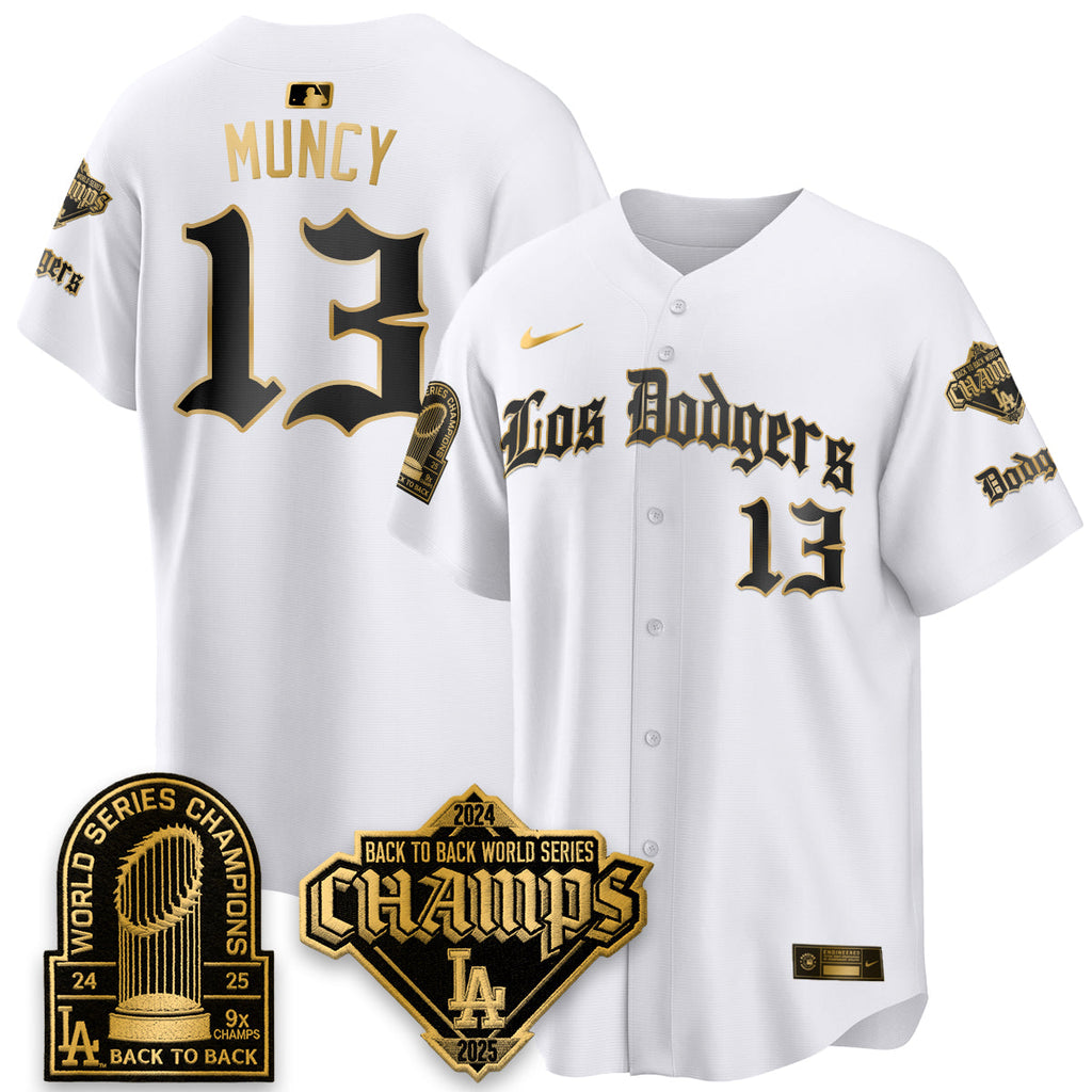 Los Angeles Dodgers World Series Champions B2B Patch Vapor Premier Limited Gothic Edition Jersey - All Stitched