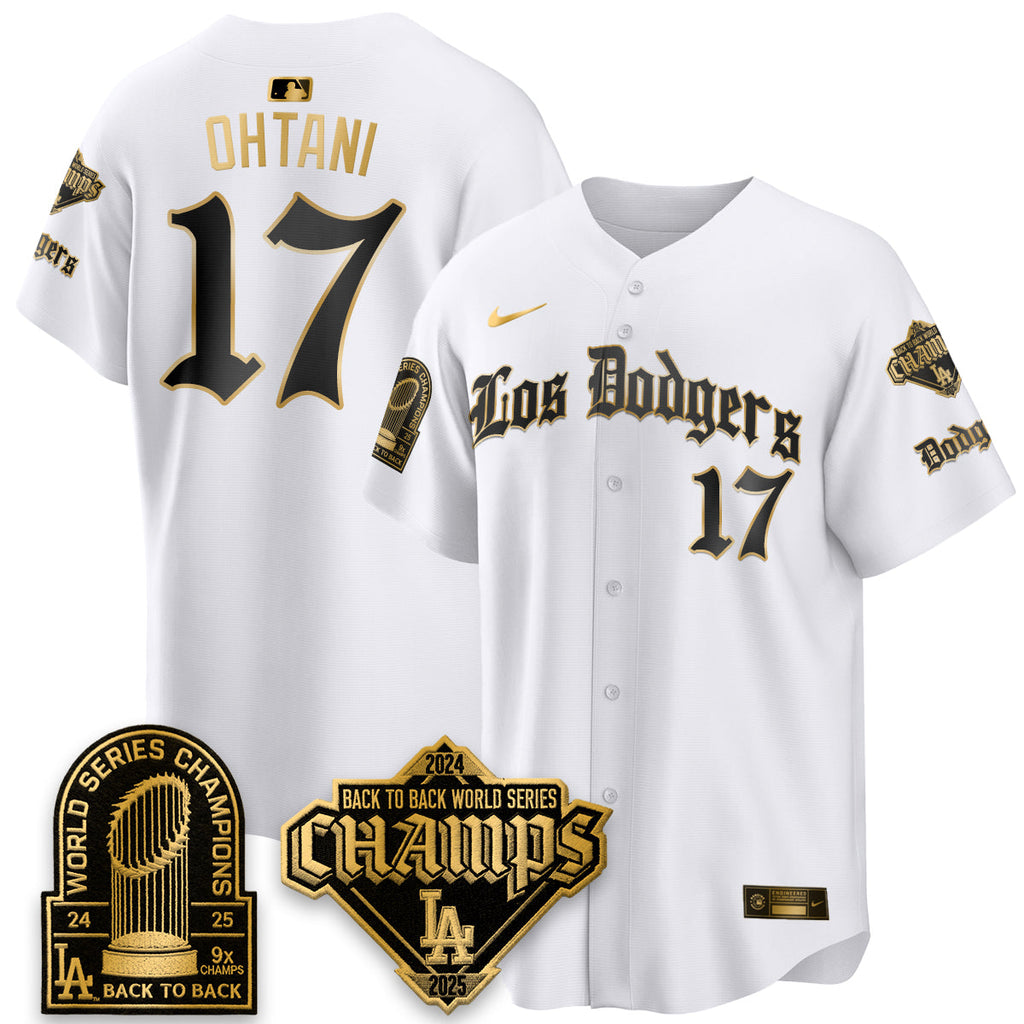 Los Angeles Dodgers World Series Champions B2B Patch Vapor Premier Limited Gothic Edition Jersey - All Stitched