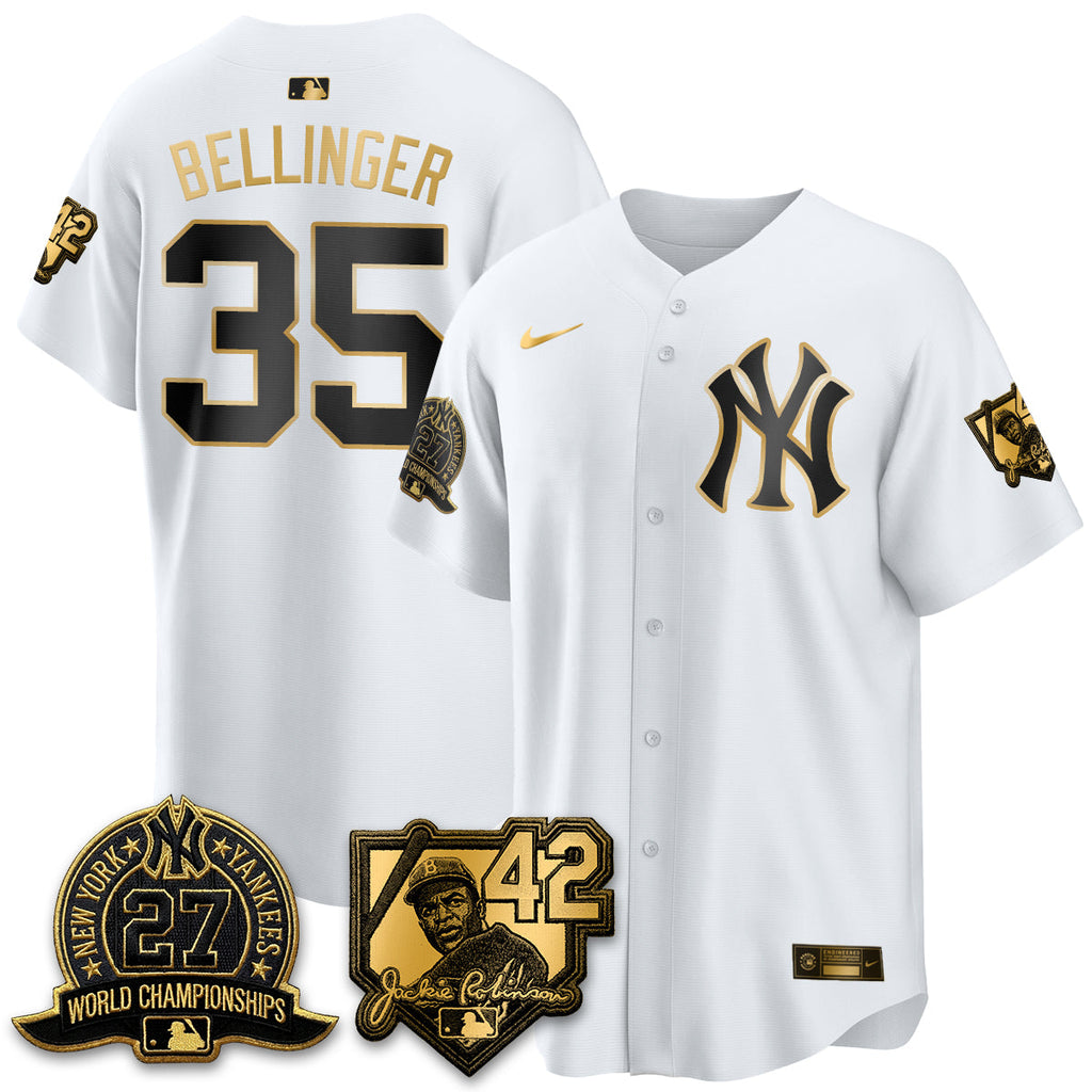 New York Yankees 2026 Jackie Robinson Day Vapor Limited Gold Edition Jersey - All Stitched