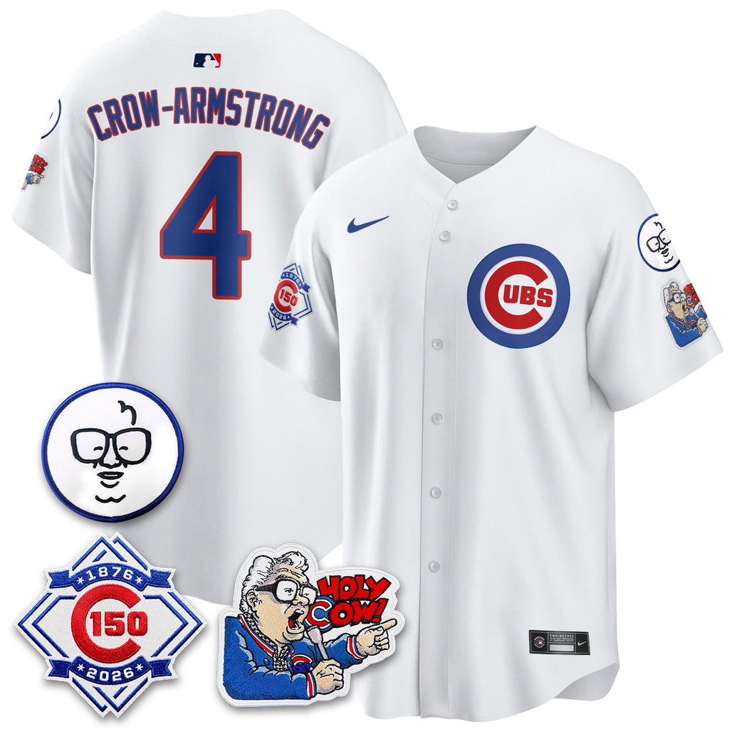 Chicago Cubs 150th Anniversary Harry Caray Holy Cow Vapor Premier Limited Jersey - All Stitched V2
