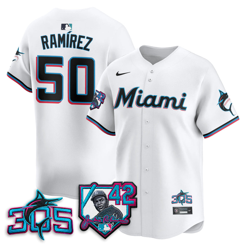 Miami Marlins 2026 Jackie Robinson New Era Vapor Limited Jersey - All Stitched
