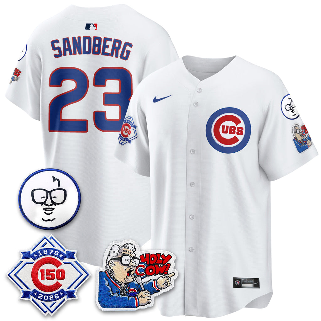 Chicago Cubs 150th Anniversary Harry Caray Holy Cow Vapor Premier Limited Jersey - All Stitched V2