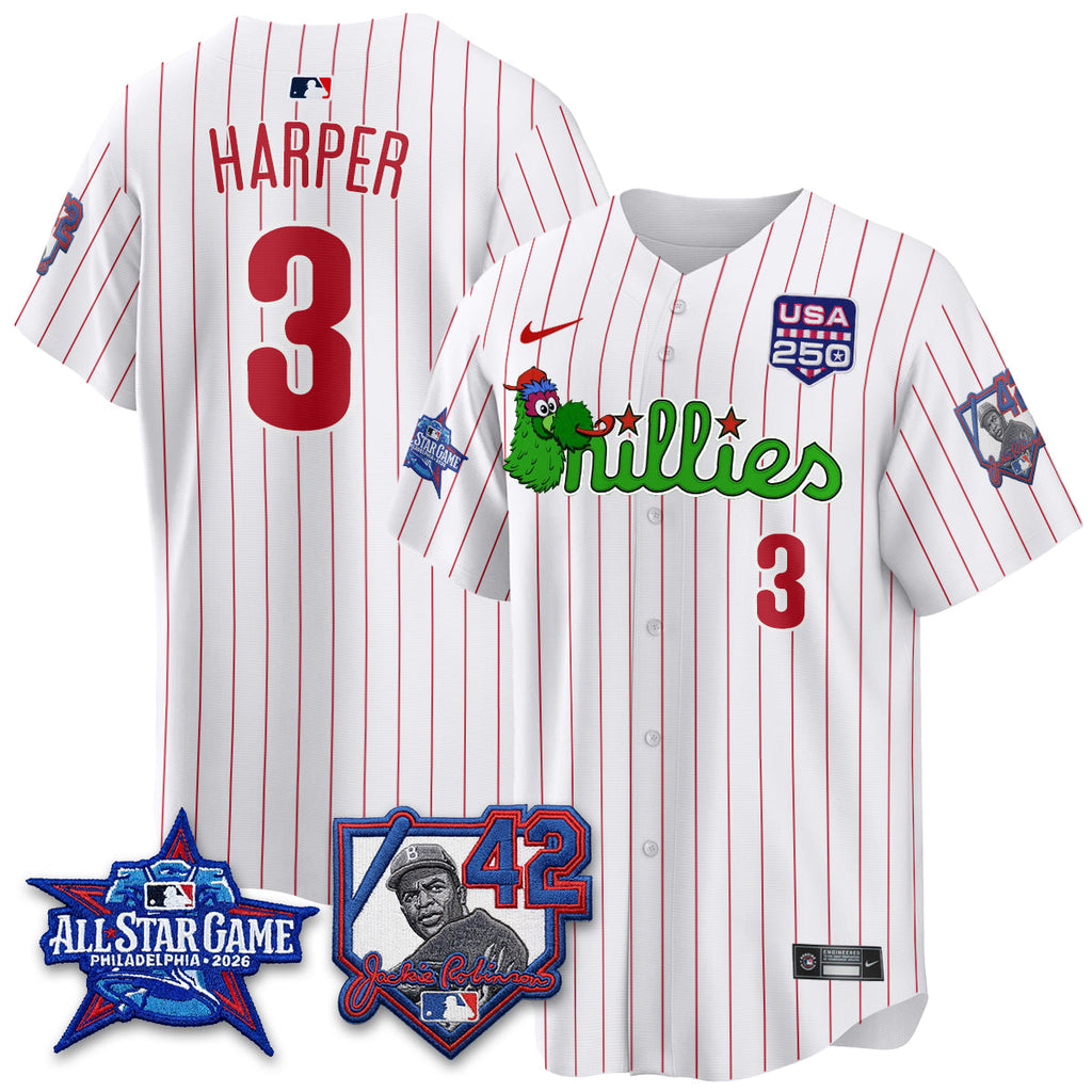 Philadelphia Phillies Phanatic 2026 New Era & 250th USA Vapor Limited Jersey - All Star Game - All Stitched