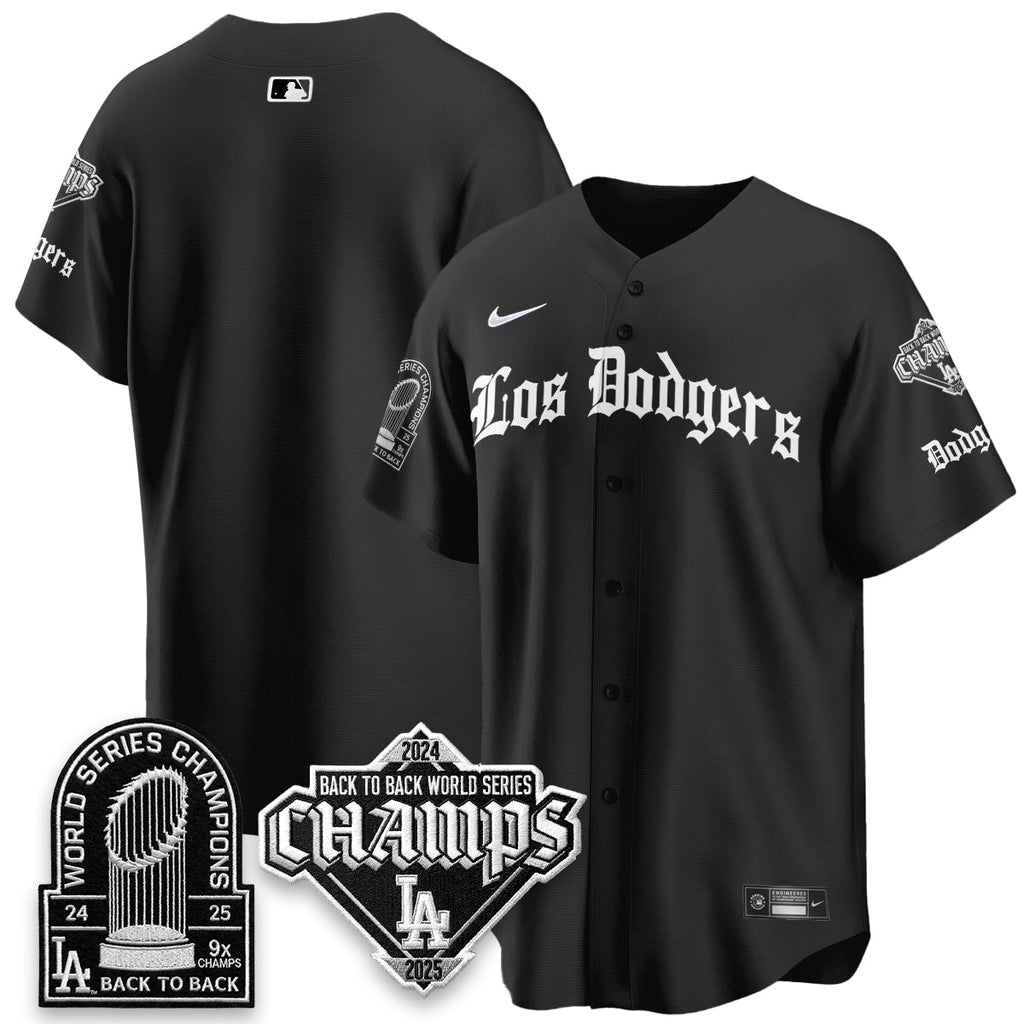 Los Angeles Dodgers World Series Champions B2B Patch Vapor Premier Limited Gothic Edition Jersey - All Stitched