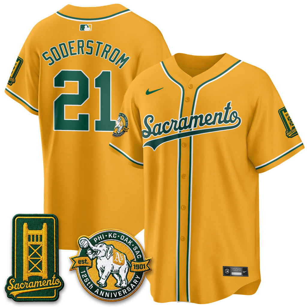 Oakland Athletics 2026 Black Out Style - Celebrating 125 Years -  Limited Vapor Jersey - All Stitched