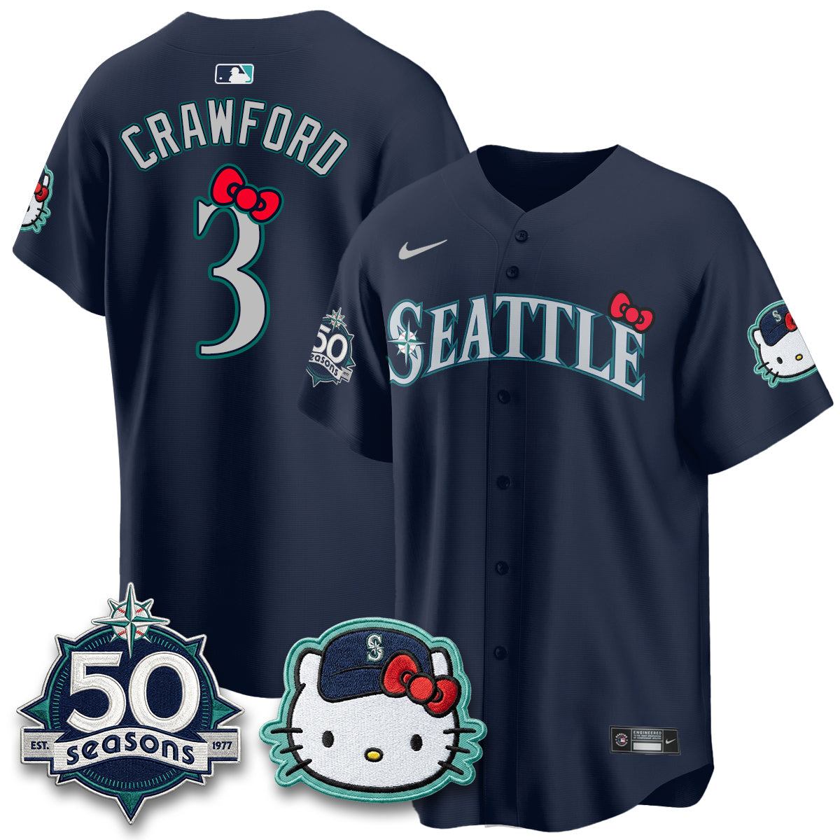 Seattle Mariners x Meow KT Night Limited Jersey - All Stitched