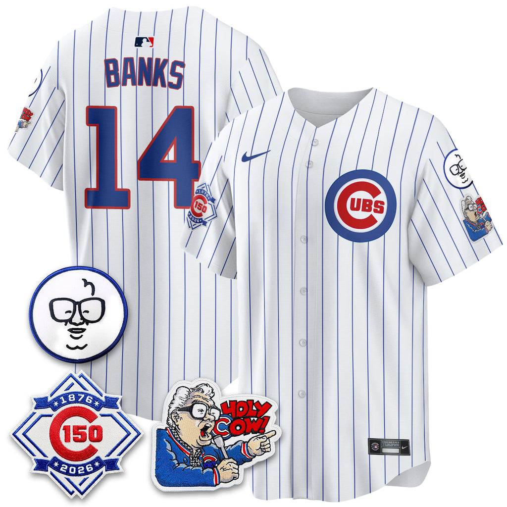 Chicago Cubs 150th Anniversary Harry Caray Holy Cow Vapor Premier Limited Jersey - All Stitched V2