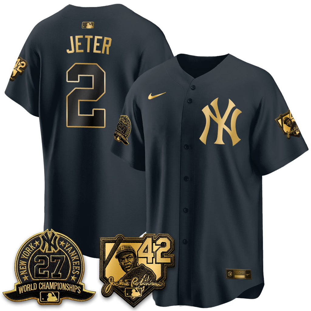 New York Yankees 2026 Jackie Robinson Day Vapor Limited Gold Edition Jersey - All Stitched
