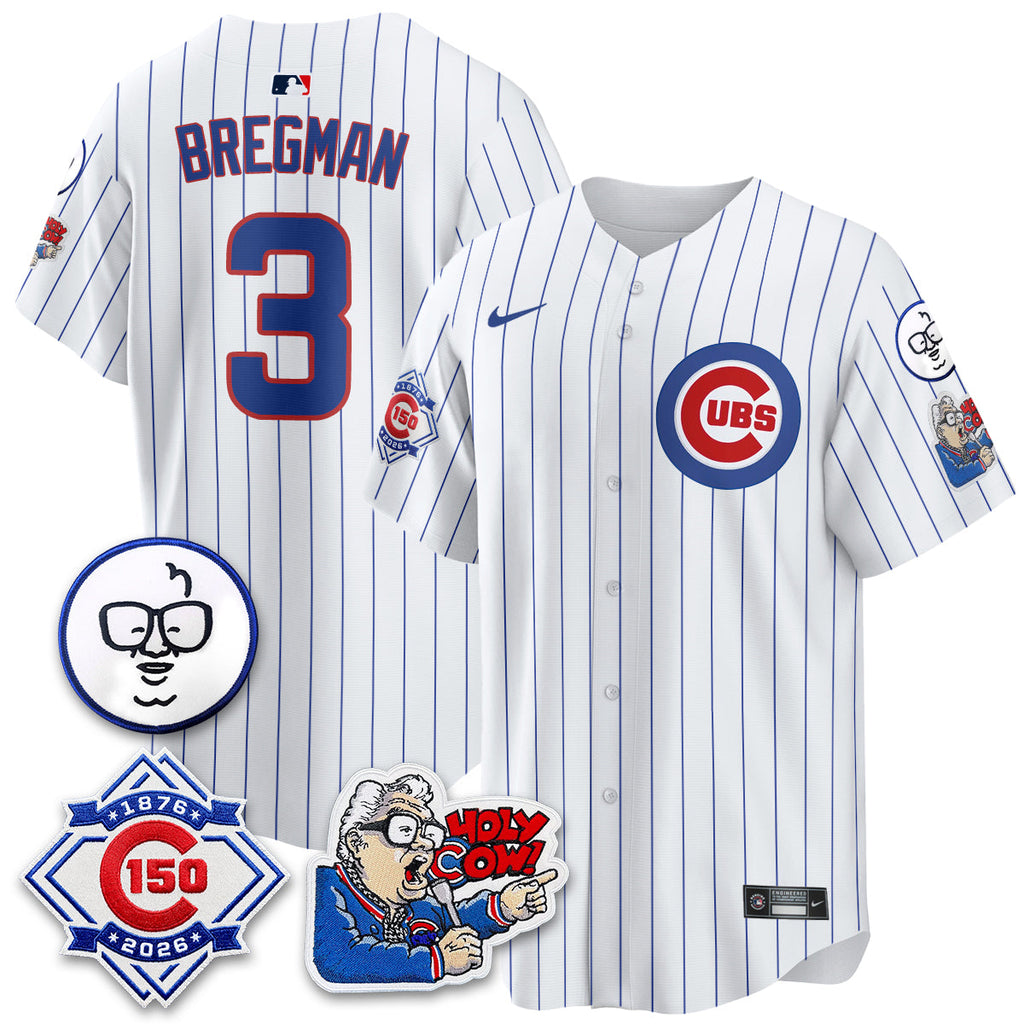 Chicago Cubs 150th Anniversary Harry Caray Holy Cow Vapor Premier Limited Jersey - All Stitched V2