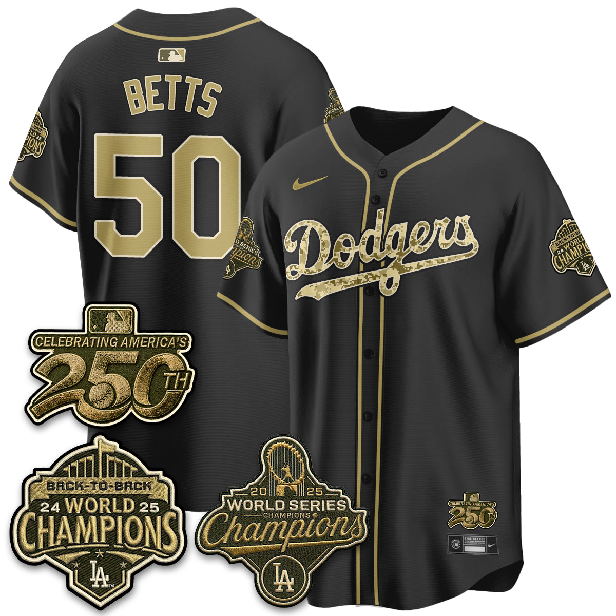 Los Angeles Dodgers Military Appreciation Game Day Jersey -All Stitched
