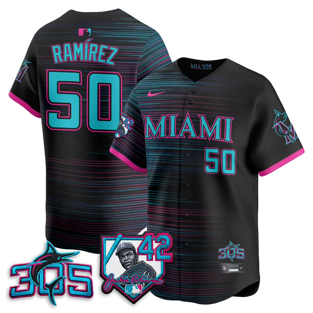 Miami Marlins 2026 Jackie Robinson New Era Vapor Limited Jersey - All Stitched