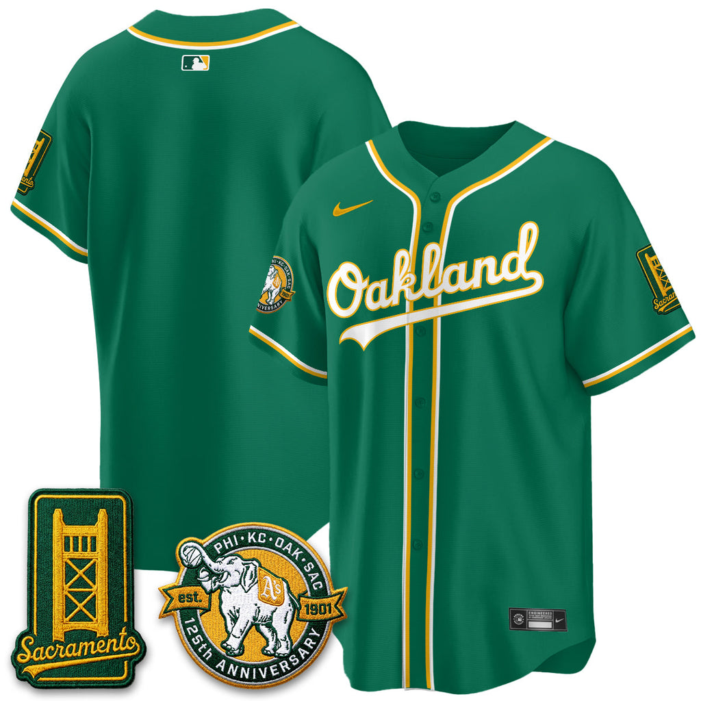 Oakland Athletics 2026 Black Out Style - Celebrating 125 Years -  Limited Vapor Jersey - All Stitched