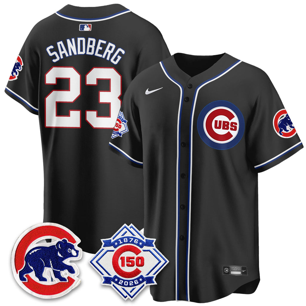 Chicago Cubs 150th Anniversary Black Out Style Vapor Premier Limited Jersey - All Stitched
