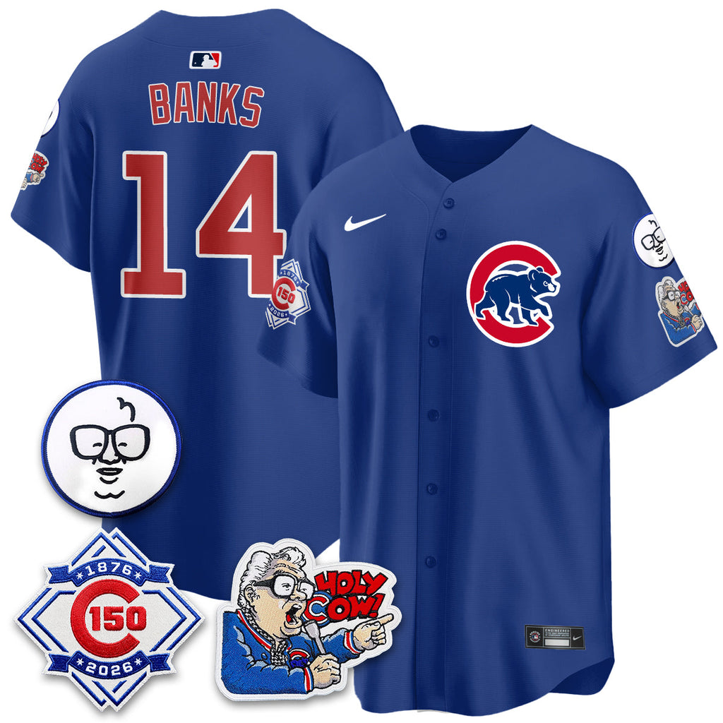 Chicago Cubs 150th Anniversary Harry Caray Holy Cow Vapor Premier Limited Jersey - All Stitched V2