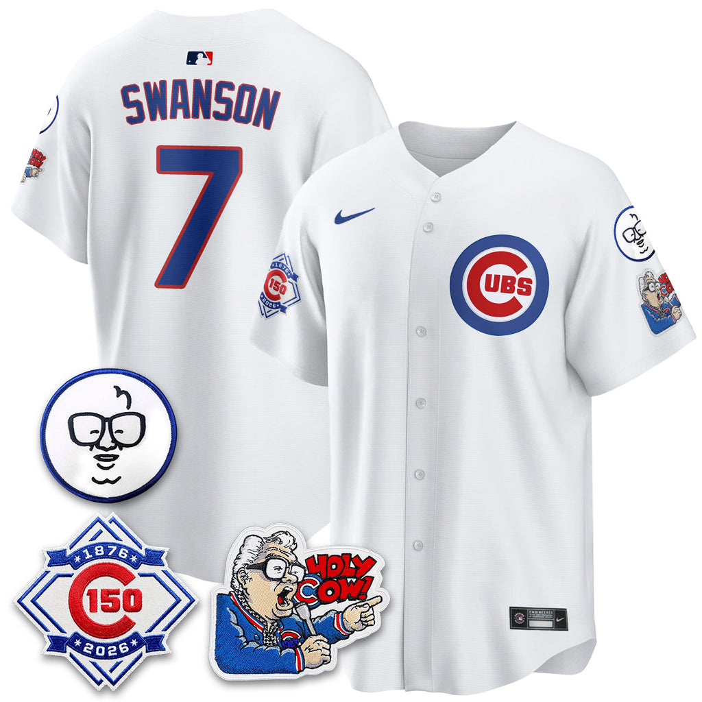 Chicago Cubs 150th Anniversary Harry Caray Holy Cow Vapor Premier Limited Jersey - All Stitched V2
