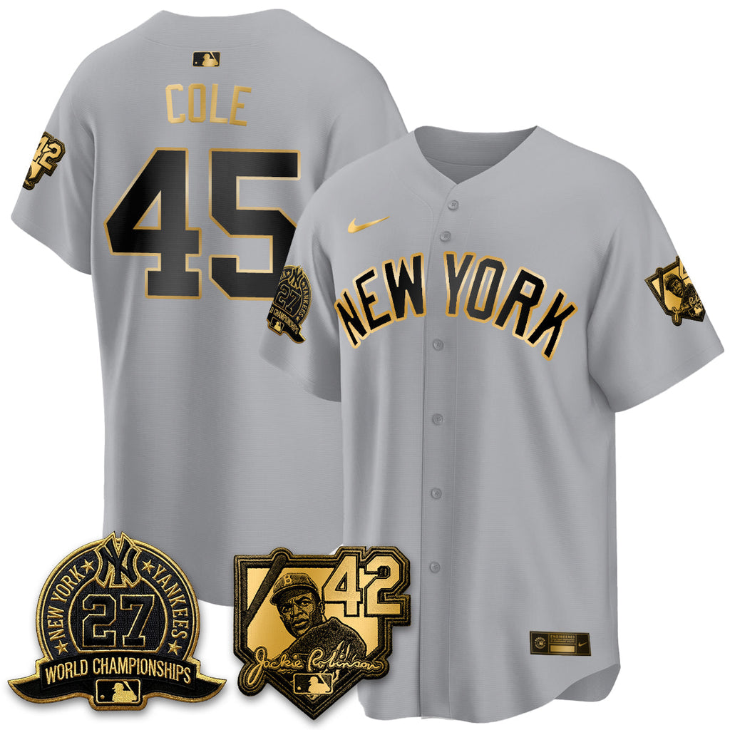 New York Yankees 2026 Jackie Robinson Day Vapor Limited Gold Edition Jersey - All Stitched