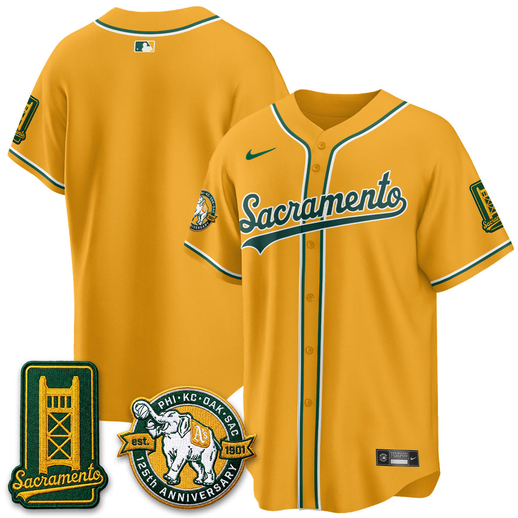 Oakland Athletics 2026 Black Out Style - Celebrating 125 Years -  Limited Vapor Jersey - All Stitched