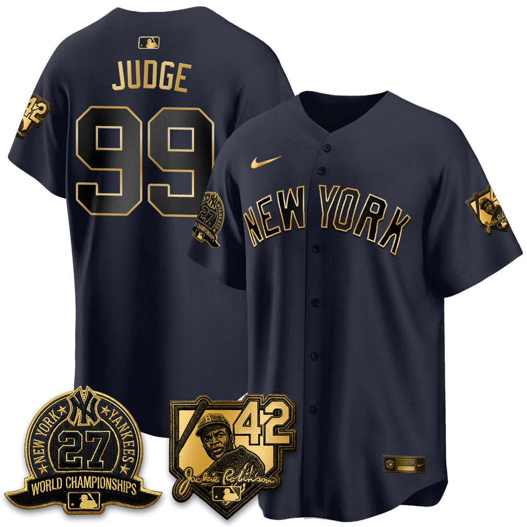 New York Yankees 2026 Jackie Robinson Day Vapor Limited Gold Edition Jersey - All Stitched